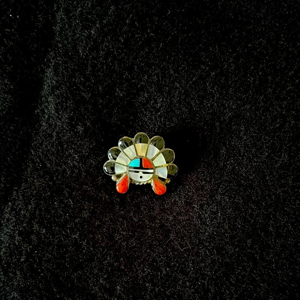 Zuni, Sterling, silver surface pin - Picture 2 of 6